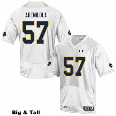 Notre Dame Fighting Irish Men's Jayson Ademilola #57 White Under Armour Authentic Stitched Big & Tall College NCAA Football Jersey ZRQ0899VZ